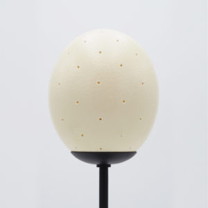 Lampe mit Straussenei Lochbohrung klein vom Straußenhof Kotzenbach