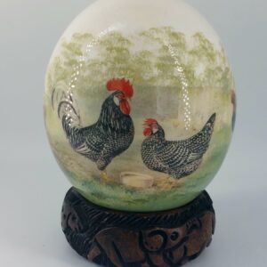 Straußenei Decoupage "Hühner"