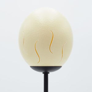 Straußenei Lampe Flammen