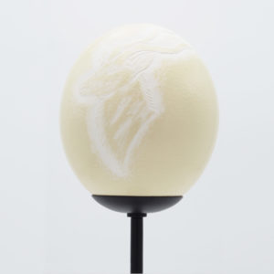 Straußenei Lampe Kudu seitlich