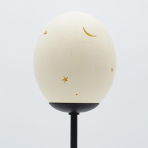 Straußenei Lampe Sonne-Mond-Sterne