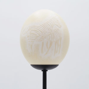 Straußenei Lampe Zebra