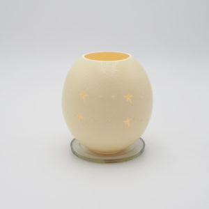 Straußenei Lampe / Teelicht Sternenband