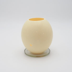 Straußenei Lampe / Teelicht Sonne-Mond-Sterne